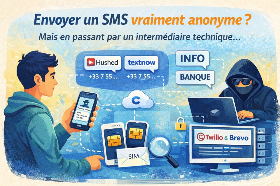 Illustration technique de l'envoi de SMS via interm&eacute;diaires.
