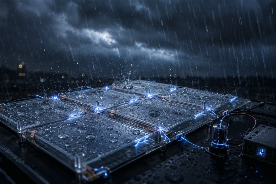 Visuel de Des panneaux qui produisent de l’électricité avec la pluie : est-ce vraiment possible ?